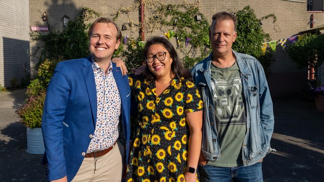 De top 3 van de kandidatenlijst van lijst één: Sun van Dijk, Wijnand de Leeuw en John Maris